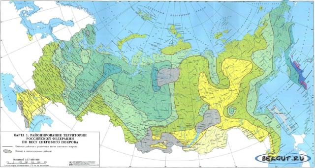 Карта веса снегового покрова России